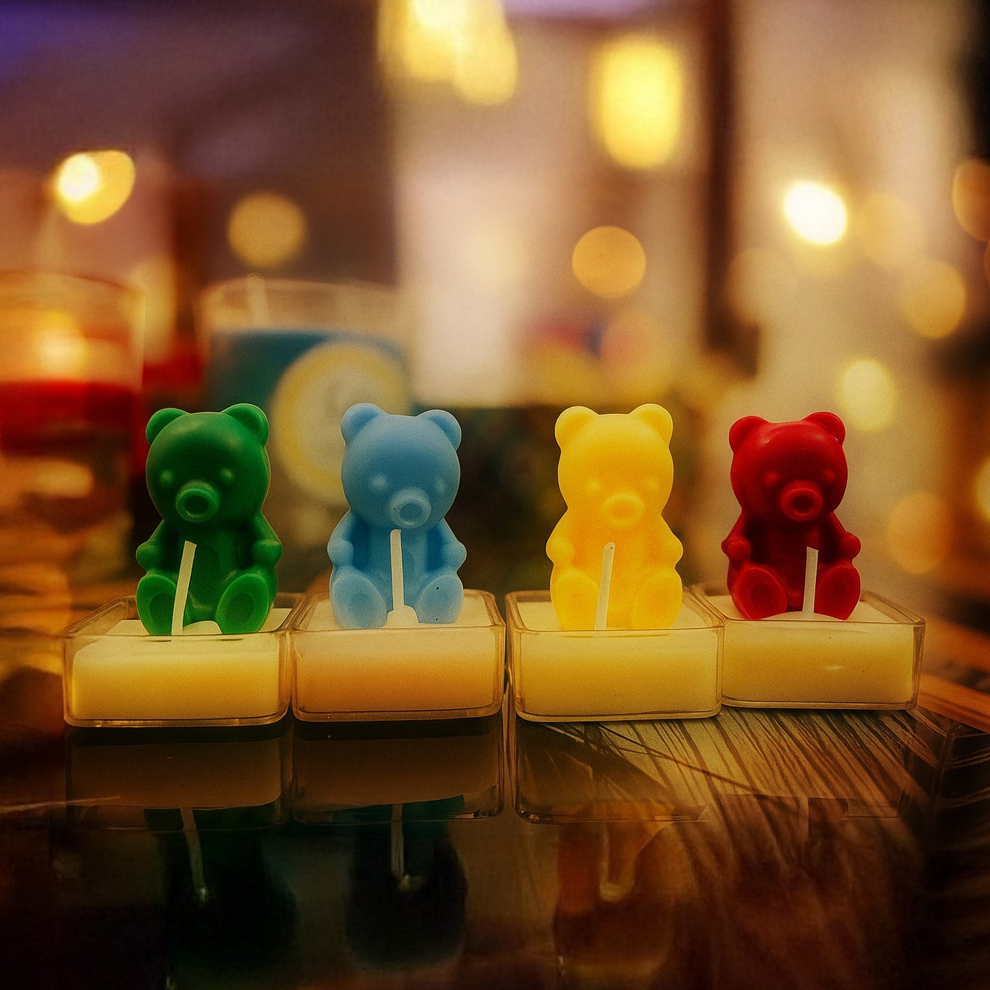 Teddy T-Light Candle Set of 4